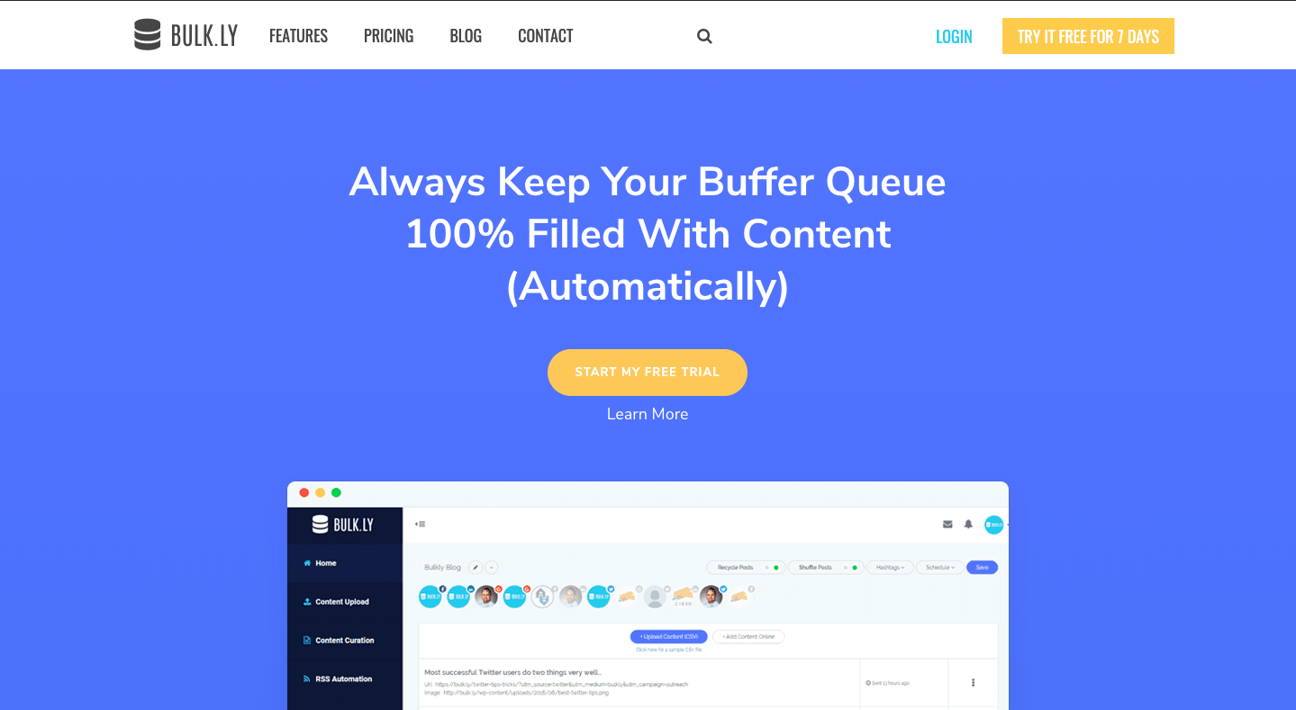 Bulkly homepage