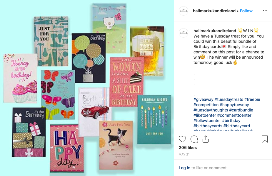 Hallmark Ireland and UK - Instagram contest