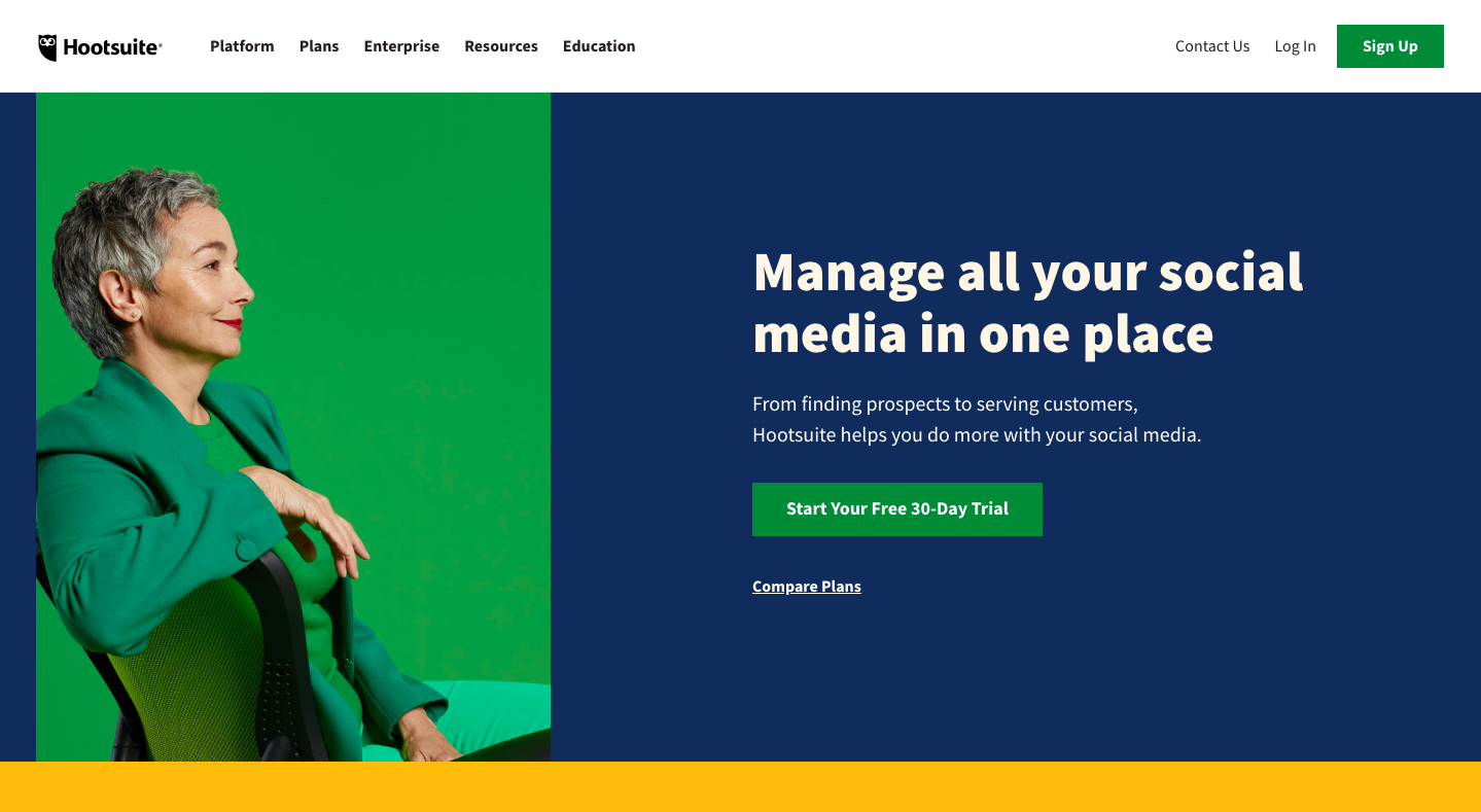 Hootsuite homepage